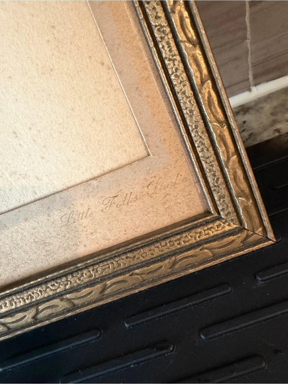 Charming Vintage Gilded Frame with Mat Insert 6” x 8” x .4”